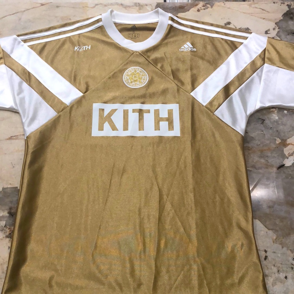 Kith Adidas Gold Soccer Jersey. No tag/Never worn. Mens Small